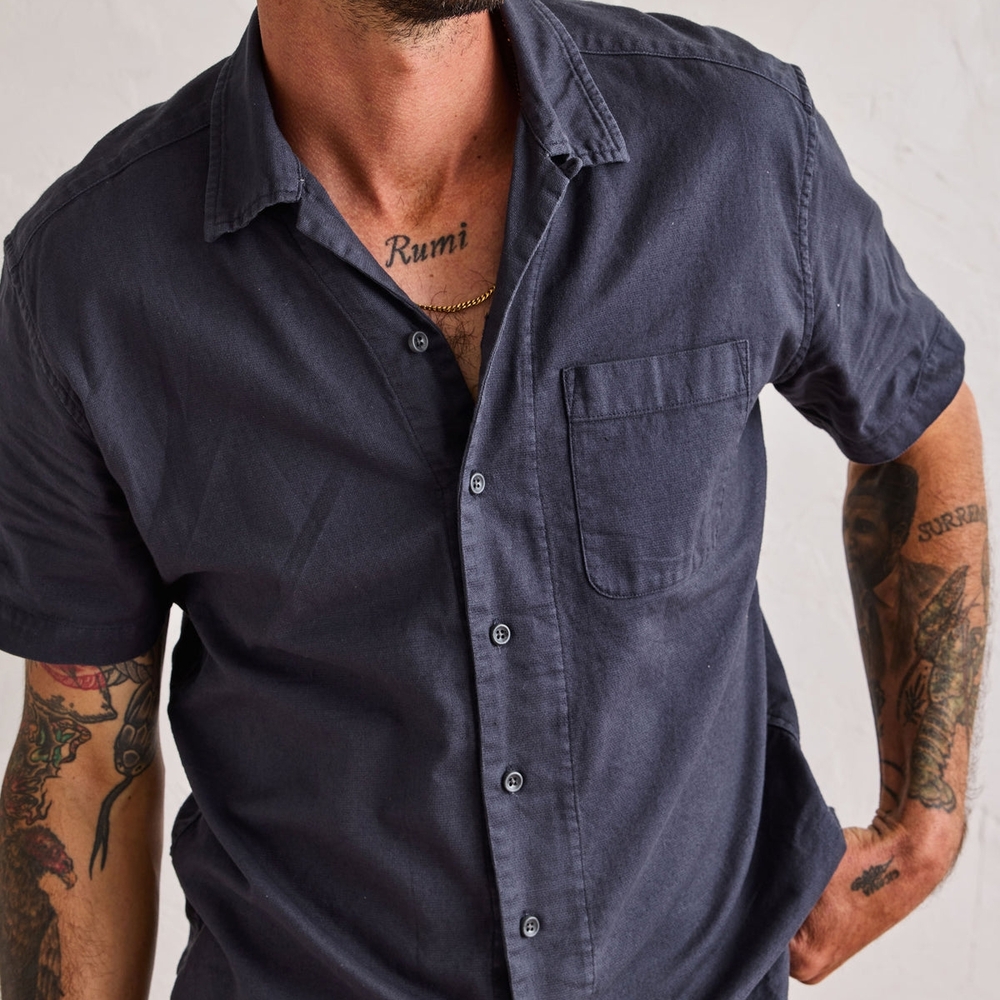 Taylor Stitch Blue Short Sleave Hawthorne Shirt
